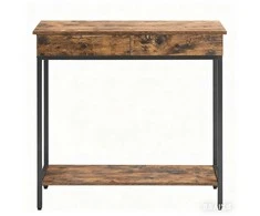 Songmics Konsolinis stalas su 2 stalčiais, 100 × 30 × 80 cm