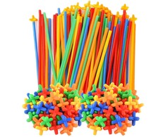 Lean Toys Konstrukciniai šiaudeliai 1000 vnt. spalvotas rinkinys