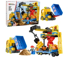 Lean Toys Konstruktorius su kranu ir savivarčiu, įvairiaspalvis, 91 dalių