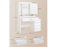 Songmics Kosmetinis stalas 40 x 105 x 145 cm