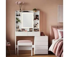 Songmics Kosmetinis stalas su kėde 40 × 98,3 × 145 cm