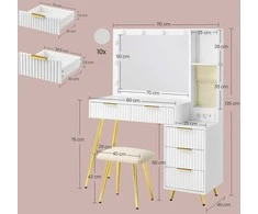 Songmics Kosmetinis staliukas 40 x 110 x 135 cm