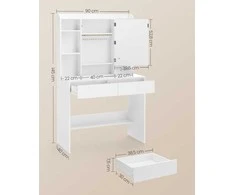 Songmics Kosmetinis staliukas 40 x 90 x 145 cm