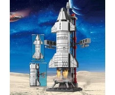 Lean Toys Kosminės Raketos Konstruktorius su Bokštu, 107 dalys