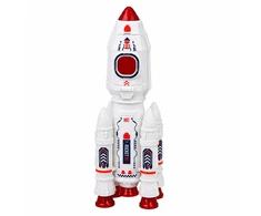 Lean Toys Kosmoso žaislų rinkinys su šviesos ir garso efektais, baltas, oranžinis ir mėlynas