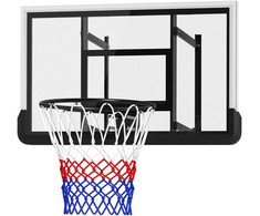 SPORTNOW krepšinio lankas su lenta lauke ir viduje, krepšinio lenta su Ø45 cm plieniniu lanku ir tinkleliu, montuojama ant sienos, krepšinio lenta suaugusiesiems, juoda