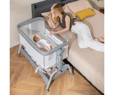 Kūdikio lovelė Pilka/Rožinė