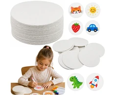 Lean Toys Kūrybiniai medienos masės diskai 3D efektui, Ø 6 cm, 20 vnt.