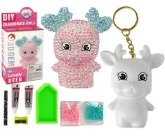 Lean Toys Kūrybinis rinkinys Diamond Reindeer 3D, rožinis