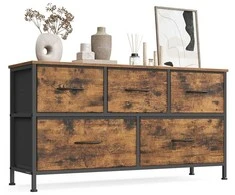 Songmics Laikymo spintelė su 5 medžiaginiais stalčiais 30 x 98,8 x 52,2 cm