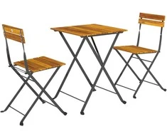 Lauko baldų komplektas Bistro komplektas Teak 3 vnt.