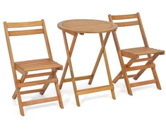 Lauko baldų komplektas Bistro rinkinys natūralus 3 vnt.