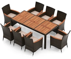 Lauko baldų komplektas Lauko valgomojo komplektas 190x90x74 cm 9 vnt.