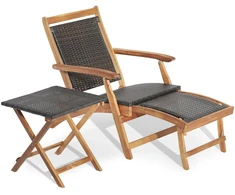 Lauko baldų komplektas Rataninės kėdės Mix Brown 2 vnt.