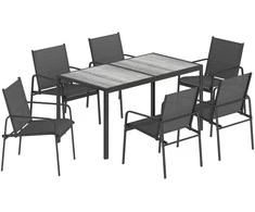 Lauko baldų komplektas Sodo baldų komplektas 150 x 80 cm 7 vnt.