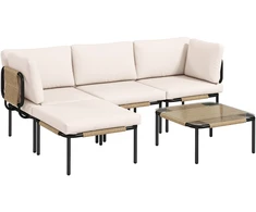 Lauko baldų komplektas Sodo baldų komplektas Khaki 5 vnt.