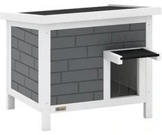 Lauko kačių namelis su 14 mm aliuminio izoliacija ir atverčiamu stogu, baltas, juodas ir pilkas, 61 x 51 x 53,5 cm