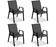 Lauko kėdė Juoda 4 vnt.