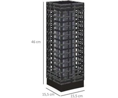 Outsunny saulės energija maitinamas šviestuvas, rotango saulės lempa, vandeniui atsparus takelio šviestuvas su šviesos jutikliu, automatinė LED sodo lempa, lauko šviestuvas balkonui, plienas, pilkas