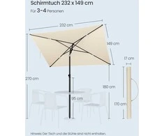 Songmics Lauko skėtis 232 x 149 cm