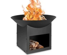 Ambiance Sodo ugniakuras metalinis 56 cm su medžio saugykla