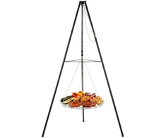 Springos Laužo grilis su 51 cm grotelėmis, juodas/sidabrinis, 152 cm