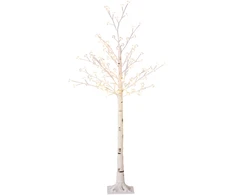 HOMCOM Dirbtinis sakurų medis, su 120 LED, 3 ryškumo lygiais, šiltai balta spalva, imituojanti tikrą žievę, 21 x 21 x 150 cm
