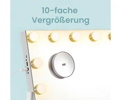 Songmics LED kosmetinis veidrodis su 15 lempučių ir 10 kartų padidinimu