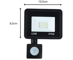 LED prožektorius su judesio ir sutemų jutikliu 10W 6000K