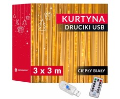 LED šviesos užuolaida Springos 300 LED 3x3 m šiltai balta