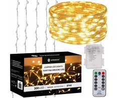 LED šviesos užuolaida Springos 300 LED 3x3 m šiltai balta