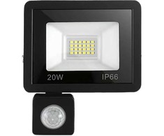 LED šviestuvas su judesio jutikliu 20W 6000K IP66