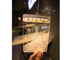 LED vitražas langui, 17 x 11,5 cm, šiltai baltas
