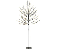 LED vyšnių žiedų medis, 200 LED, 11 režimų, juodas ir skaidrus, 60 × 60 × 180 cm
