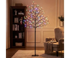 LED vyšnių žiedų medis su 160 LED ir 11 šviesos režimų, juodas ir skaidrus, 55 × 55 × 150 cm