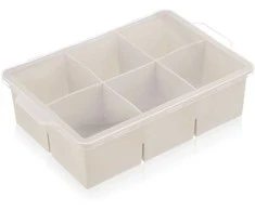 Orion Ledų forma XXL su silikoniniu dangčiu, 18,5x12x5 cm, kreminė