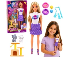 Lean Toys Lėlė su kačiukais 30 cm