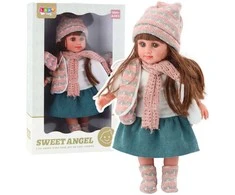 Lean Toys Lėlė Sweet Angel žiemos aprangoje, 36 cm
