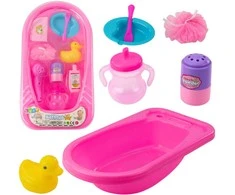 Lean Toys Lėlių vonios rinkinys su priedais