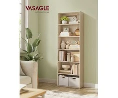 Songmics VASAGLE 6 lygmenų stovas 24 x 60 x 178,5 cm natūraliai smėlio spalvos