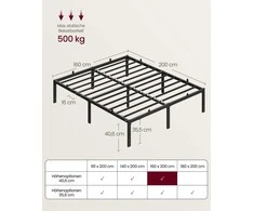 Lova Songmics Lovos rėmas 200 × 160 cm