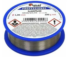9633# Lydmetalis su fliusu CYNEL Sn60Pb40 SW26 1.00mm 100g