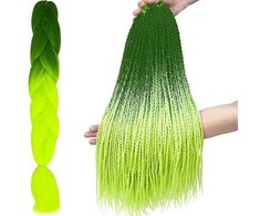 Iso Trade Sintetinės plaukų pynės ombre žalias/neonW10344