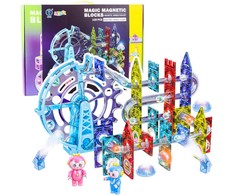 Lean Toys Magnetinė kamuoliukų trasa su apžvalgos ratu, 120 dalių