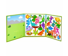 Lean Toys Magnetinė knygelė su dinozaurais, 30 magnetų, 18,5 × 18,5 cm