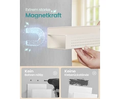 Songmics Magnetinė prieskonių lentyna kreminė