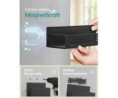 Songmics Magnetinis prieskonių laikiklis juodas