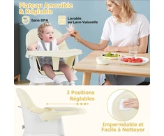 Maitinimo kėdė geltona