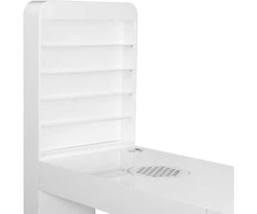 Activeshop Manikiūro stalas su dulkių surinkėju COSMETIC DESK LEFT SHELF Baltas