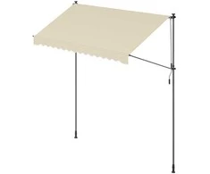 Songmics Tentas su rankine alkūne 300 x 120 cm, smėlio spalvos